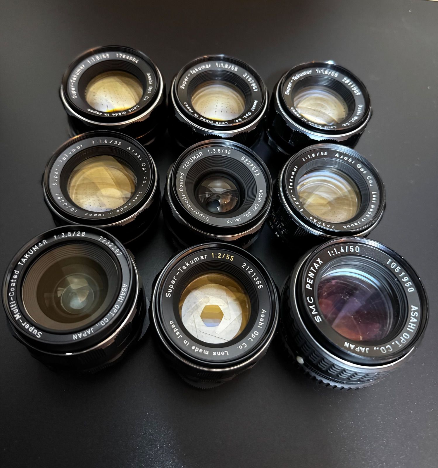 9品おまとめ PENTAX ペンタックス Super TAKUMAR SMC 50 mm F 1 4 55 2 8 28 3 5 35 タクマー MFレンズ 品 3817