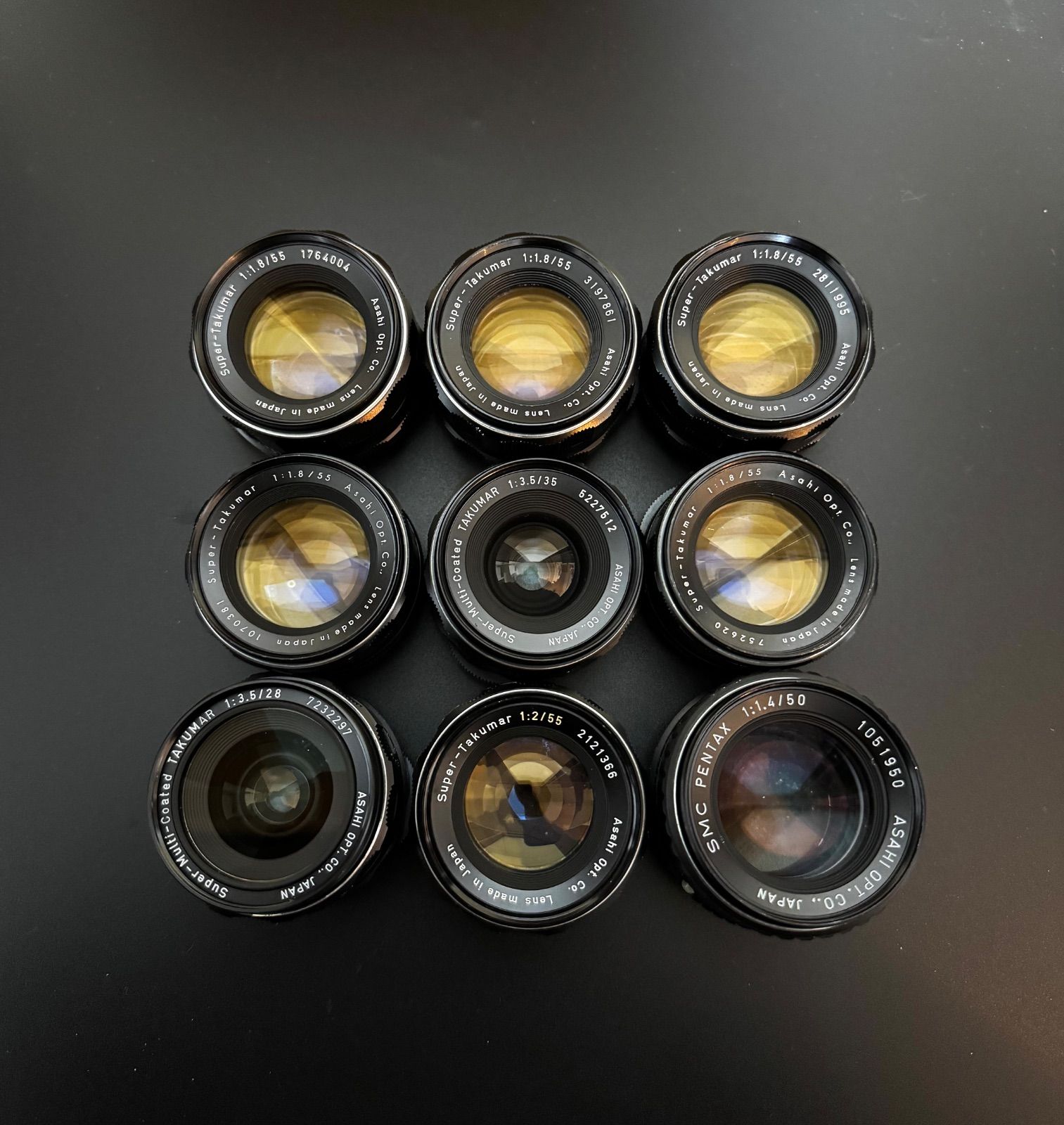 9品おまとめ PENTAX ペンタックス Super TAKUMAR SMC 50 mm F 1 4 55 2 8 28 3 5 35 タクマー MFレンズ 品 3817