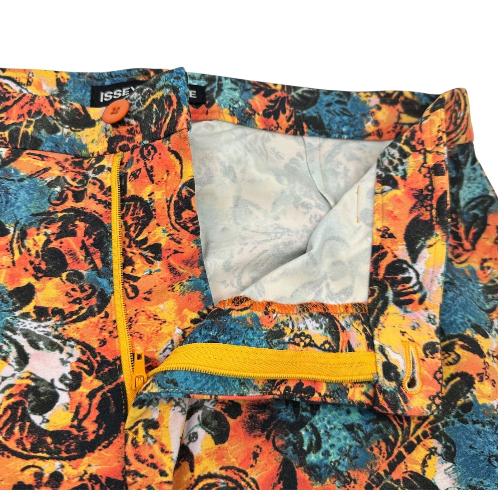  ISSEY MIYAKE イッセイミヤケ All over print stretch pants オレンジ ブルー ワイドパンツ イージーパンツ パンツ
