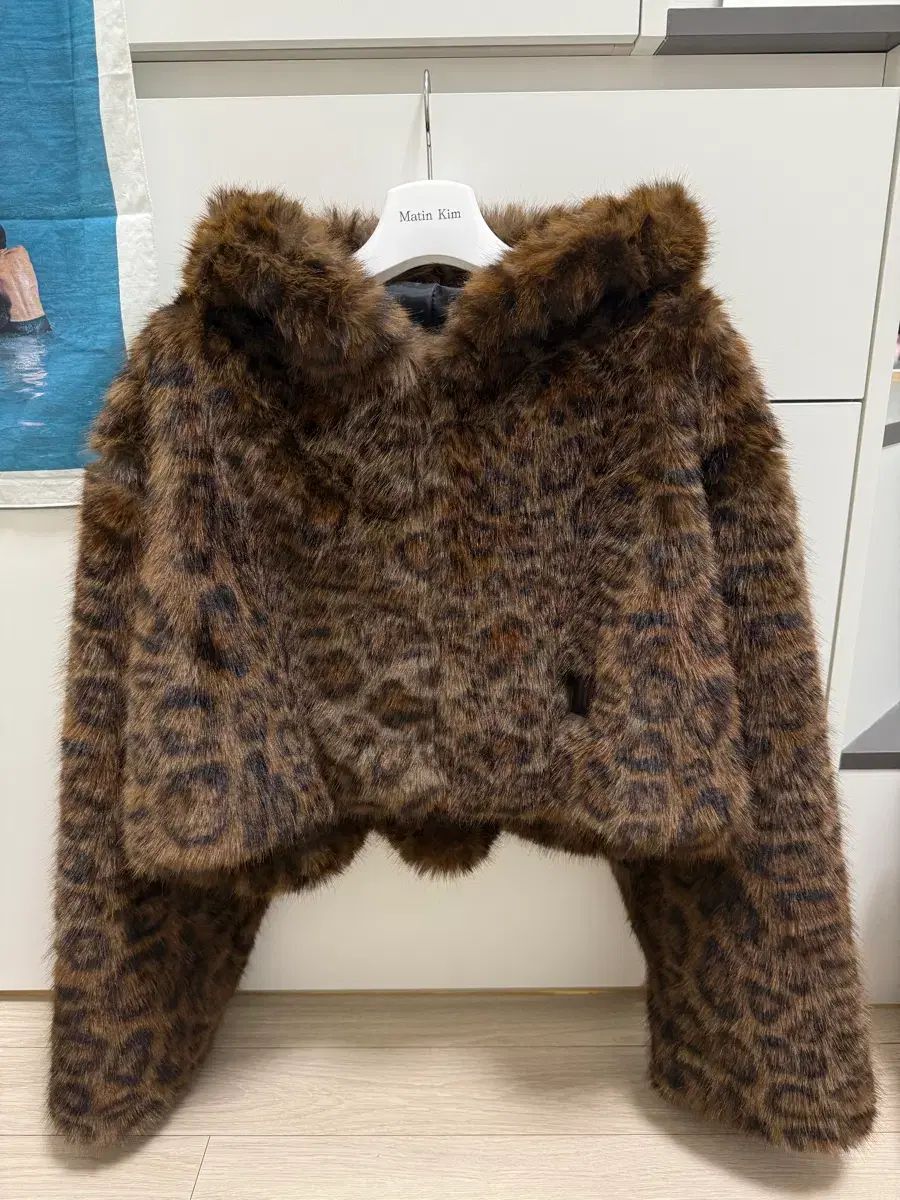 TOH レオパード フーデッド ファー