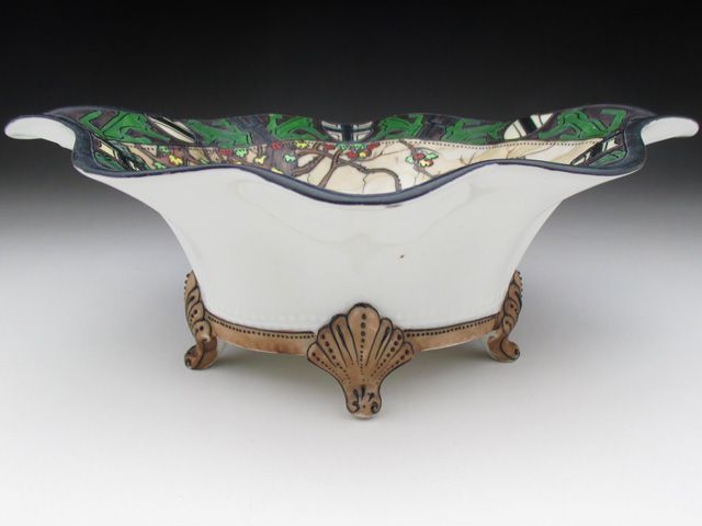 オールドノリタケ ウッドランド風景絵 脚付ボウル 20cm - メルカリ