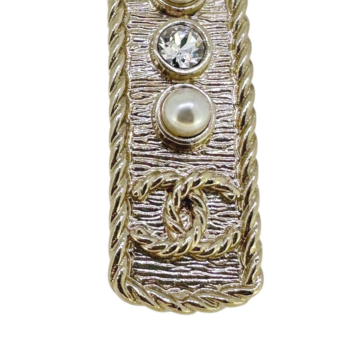 中古】 CHANEL シャネル ココマーク ラインストーン ヘアクリップ 