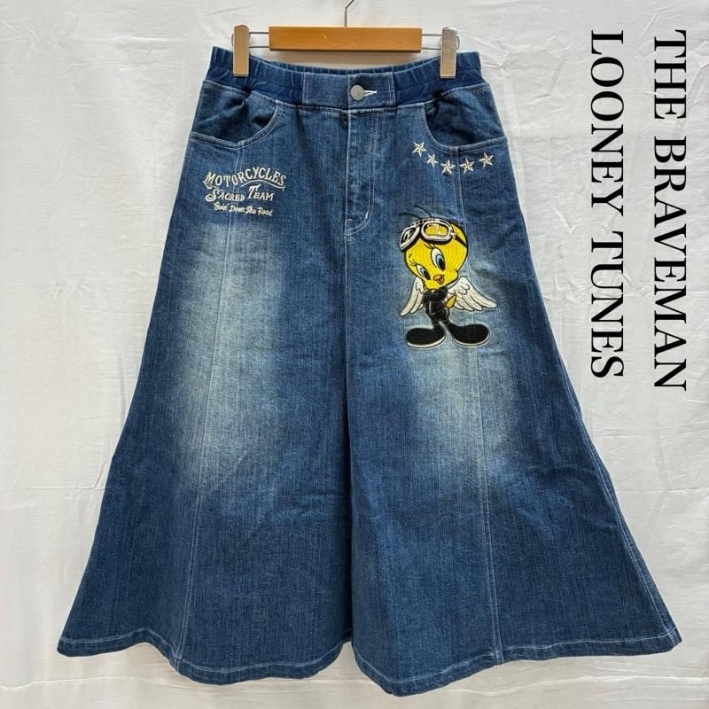 古着 THE ブレイブマン ルーニー テューンズ トゥィーティー ストレッチ デニム スカート レディース L ISItems