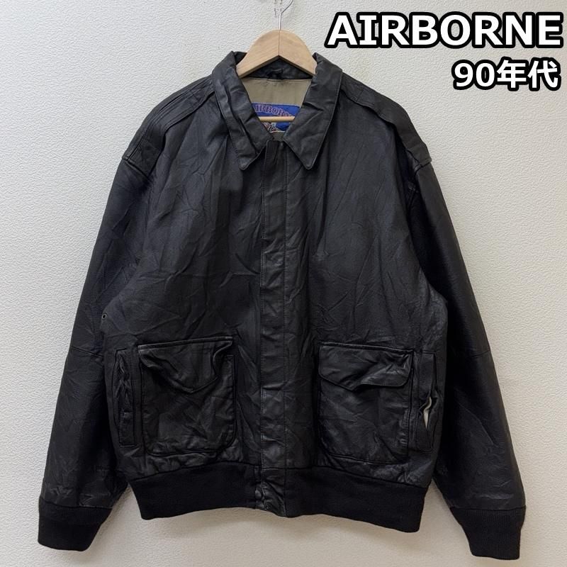 古着 AIRBORNE 90年代 ビンテージ A-2 タイプ レザー フライト