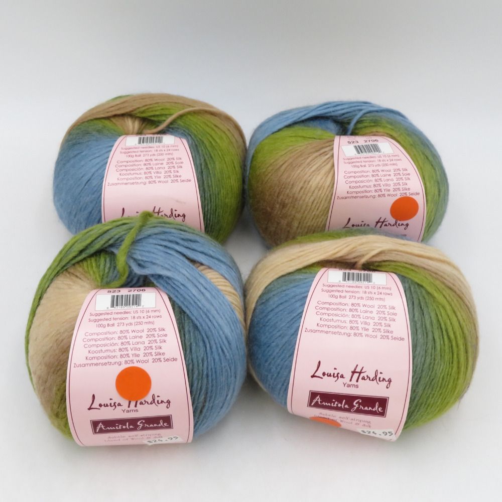 毛糸 Louisa Harding Amitola Grande 4玉 523番色 100 g玉巻 マルチカラー ♥品