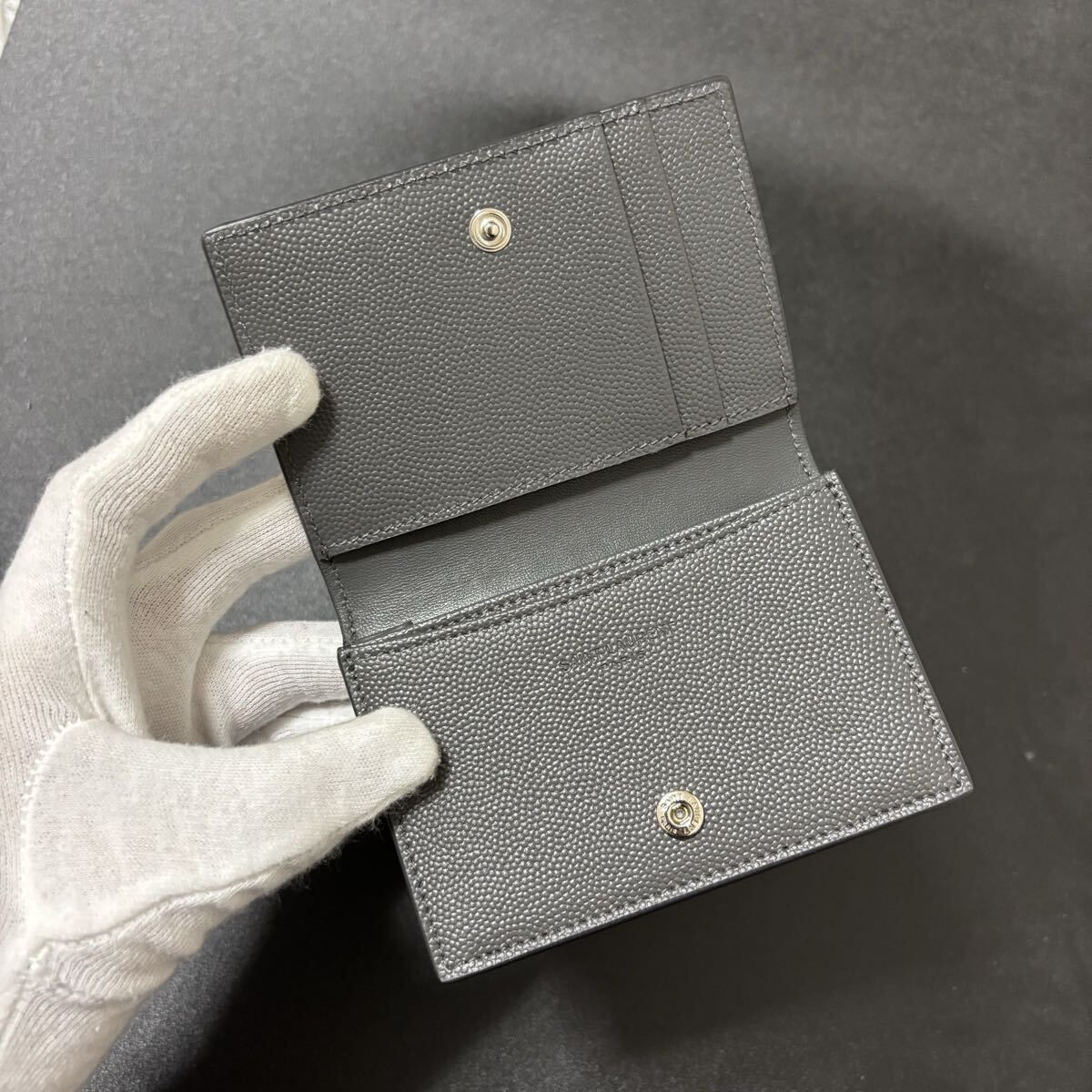 r72 サンローラン カードケース 名刺入れ グレー SAINT LAURENT - メルカリ