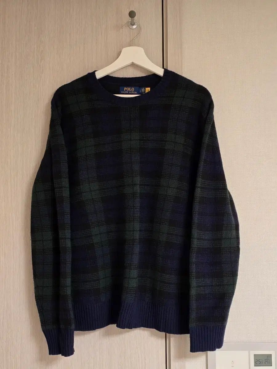 ポロ ブラックウォッチ タン チェック ウール セーター L