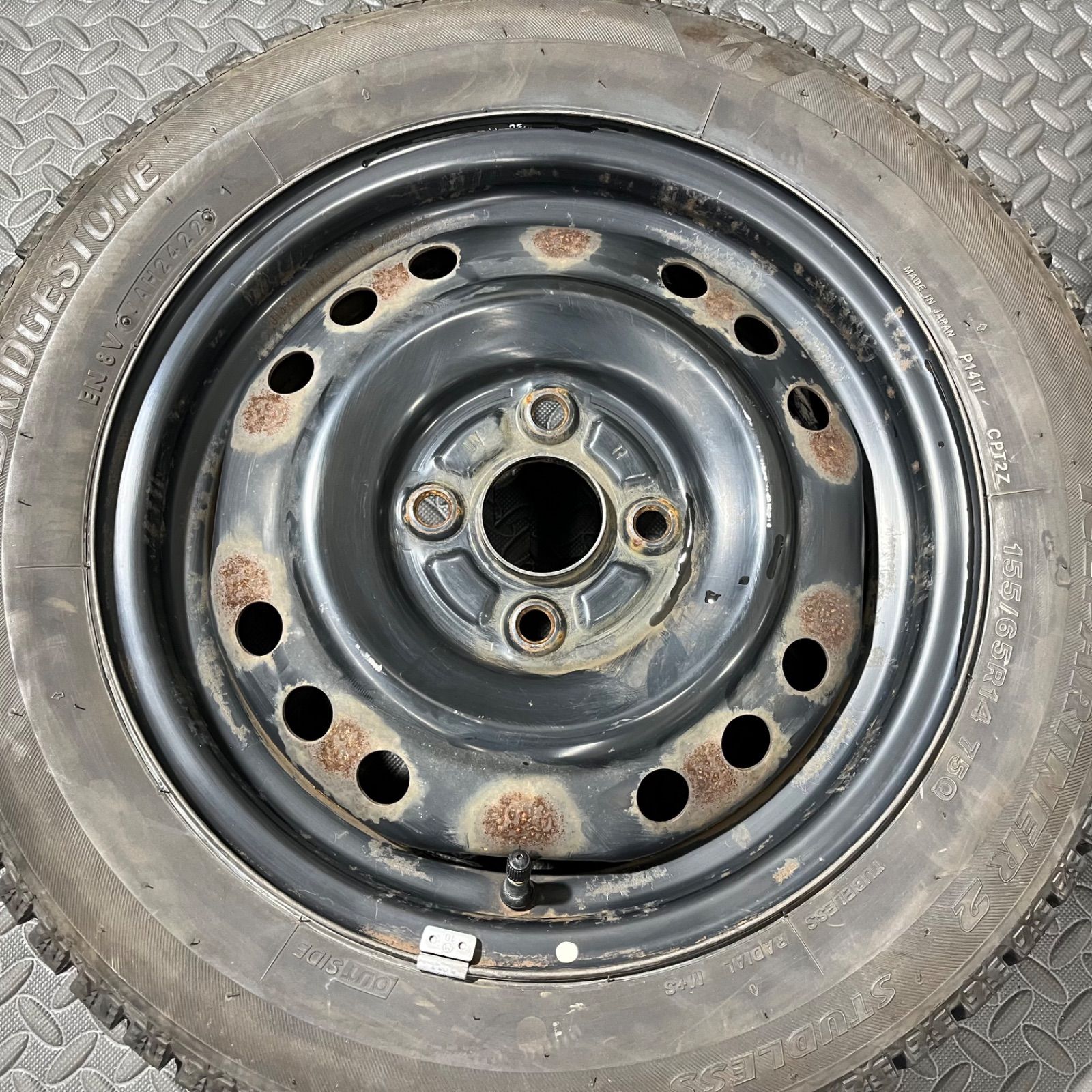 20 22年製 155 65 R 14 ブリヂストン アイスパートナー2 ダイハツ タント ムーヴ ミラ コンテ スタッドレスタイヤ 冬タイヤ 1327 E