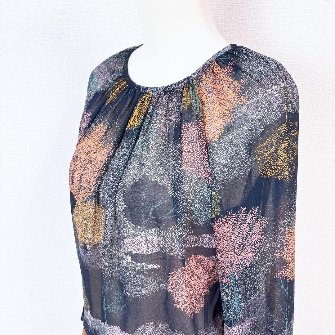 長袖シアーワンピース 36