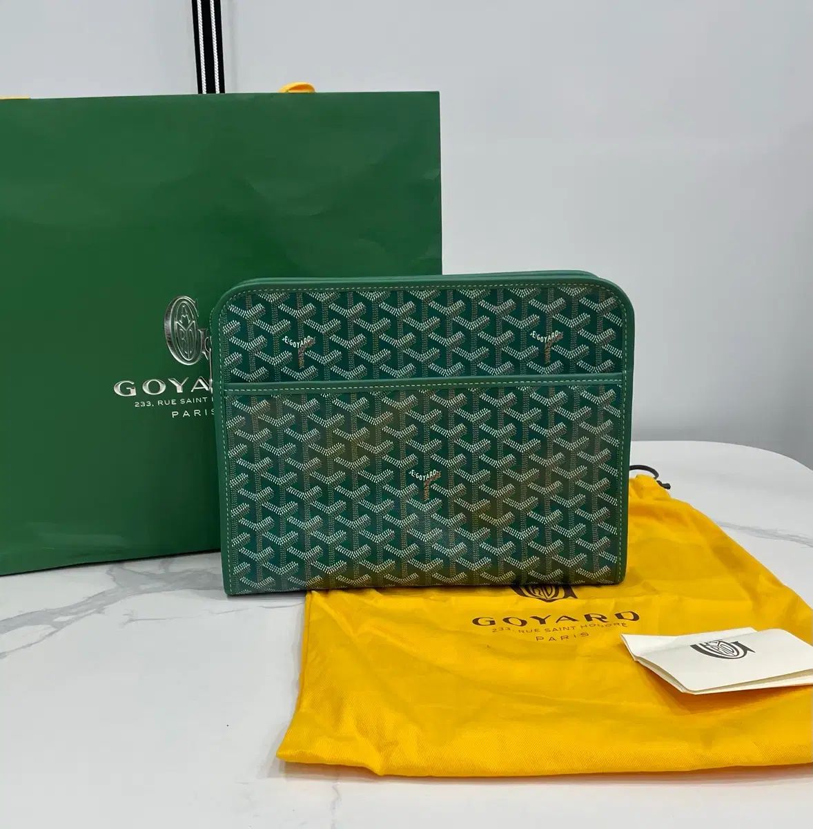 ほぼ 25年 Masion Goyard ゴヤール ジュール GM クラッチバッグ グリーン