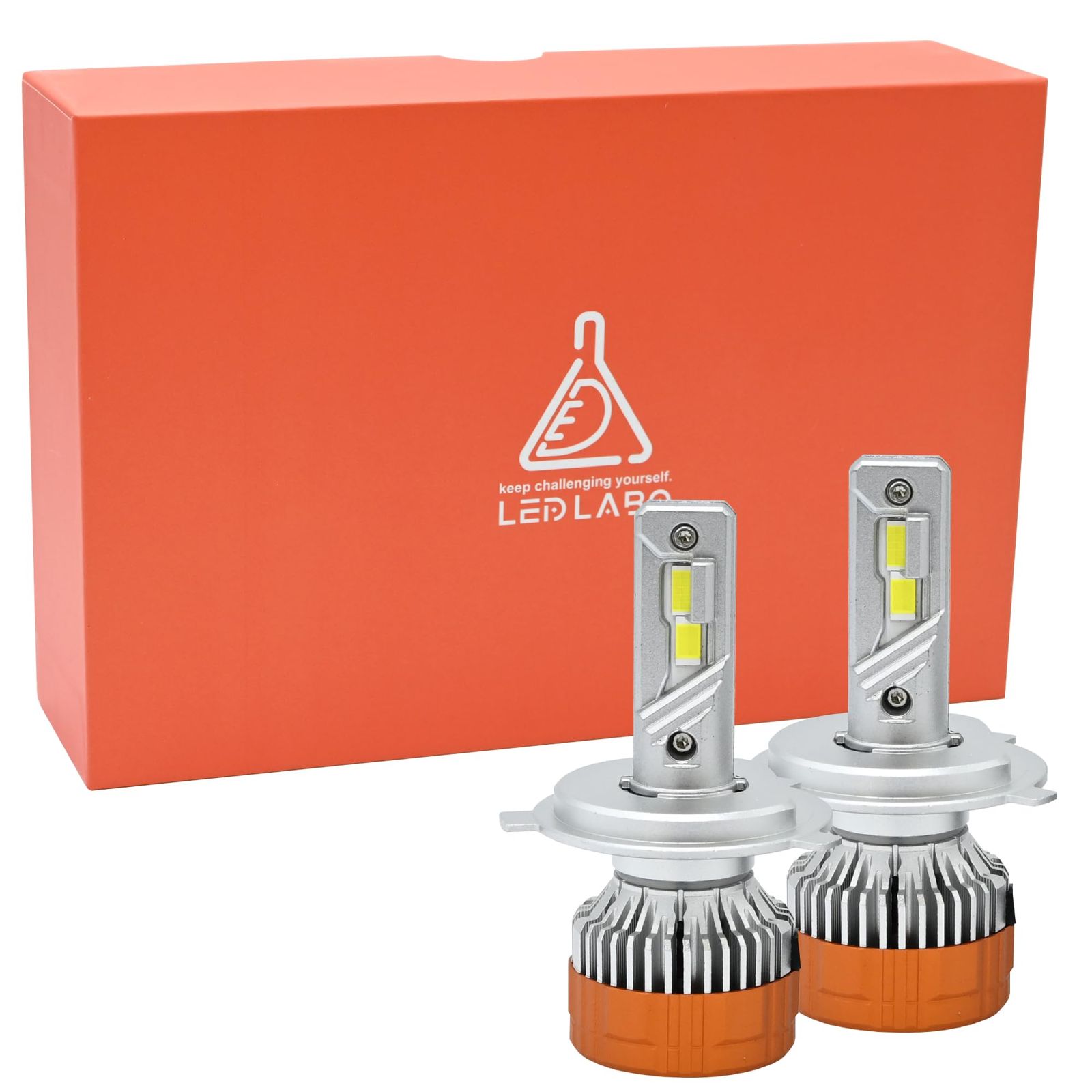 LED LABO H 4 ヘッドライト HI LO 切替 20万6000カンデラ 206400 cd 爆光 バルブ ホワイト 白 交換 ポン付け 後付け 7000 k 車検対応 カットライン 12 V 24