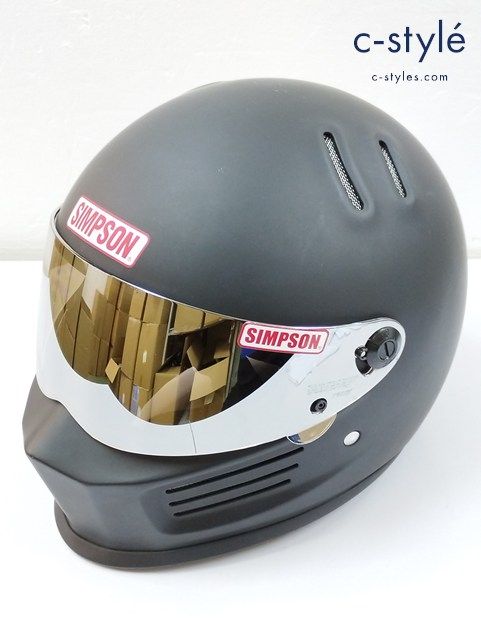 I830 [人気] SIMPSON シンプソン ヘルメット M 59cm マットブラック