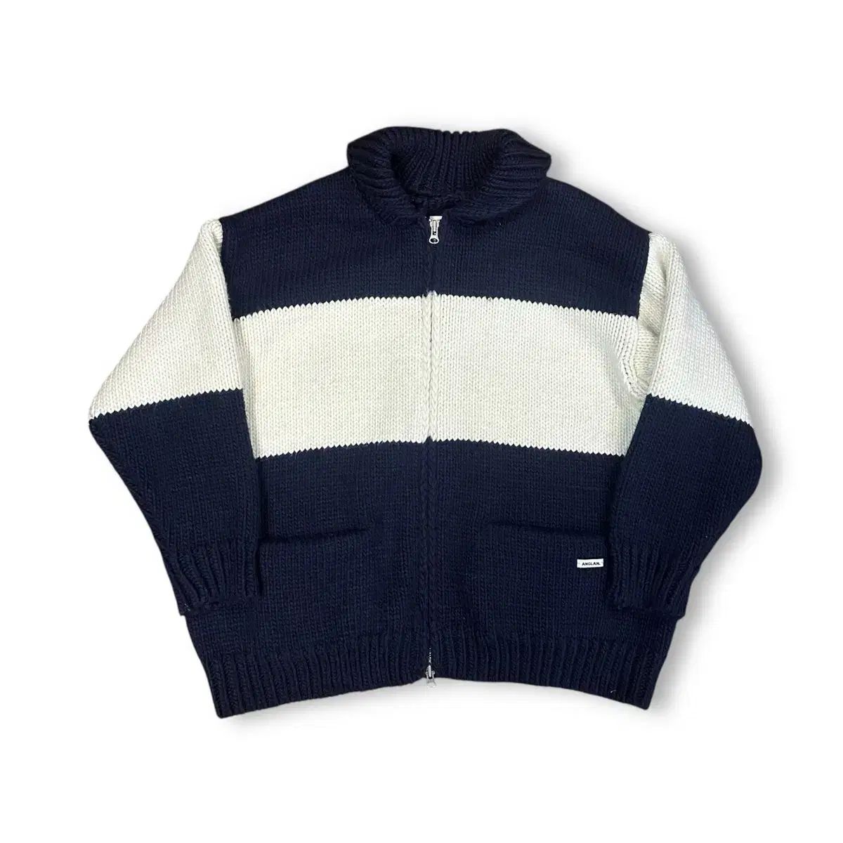 ANGLAN ヘビーウール ニット ジップアップ