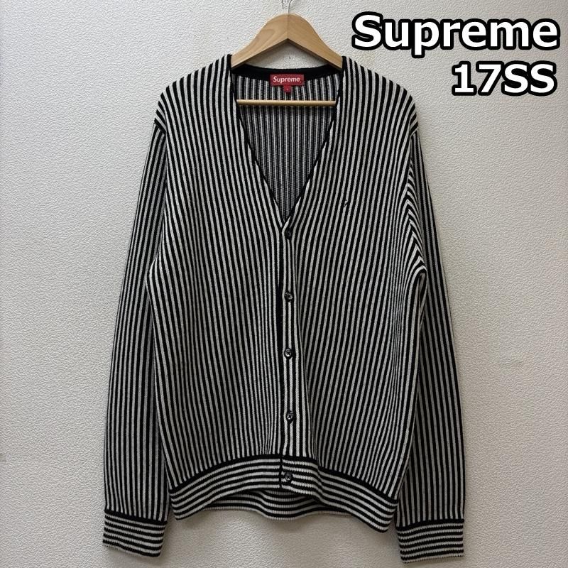 シュプリーム 17 SS Micro Stripe Cardigan ストライプ アクリル ニット カーディガン メンズ L ISItems 古着