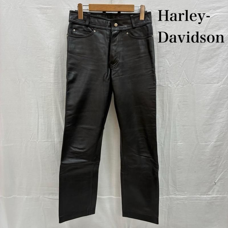 ハーレーダビッドソン 牛革 スリム ストレート レザー パンツ 7099147 メンズ 28インチ ISItems 古着