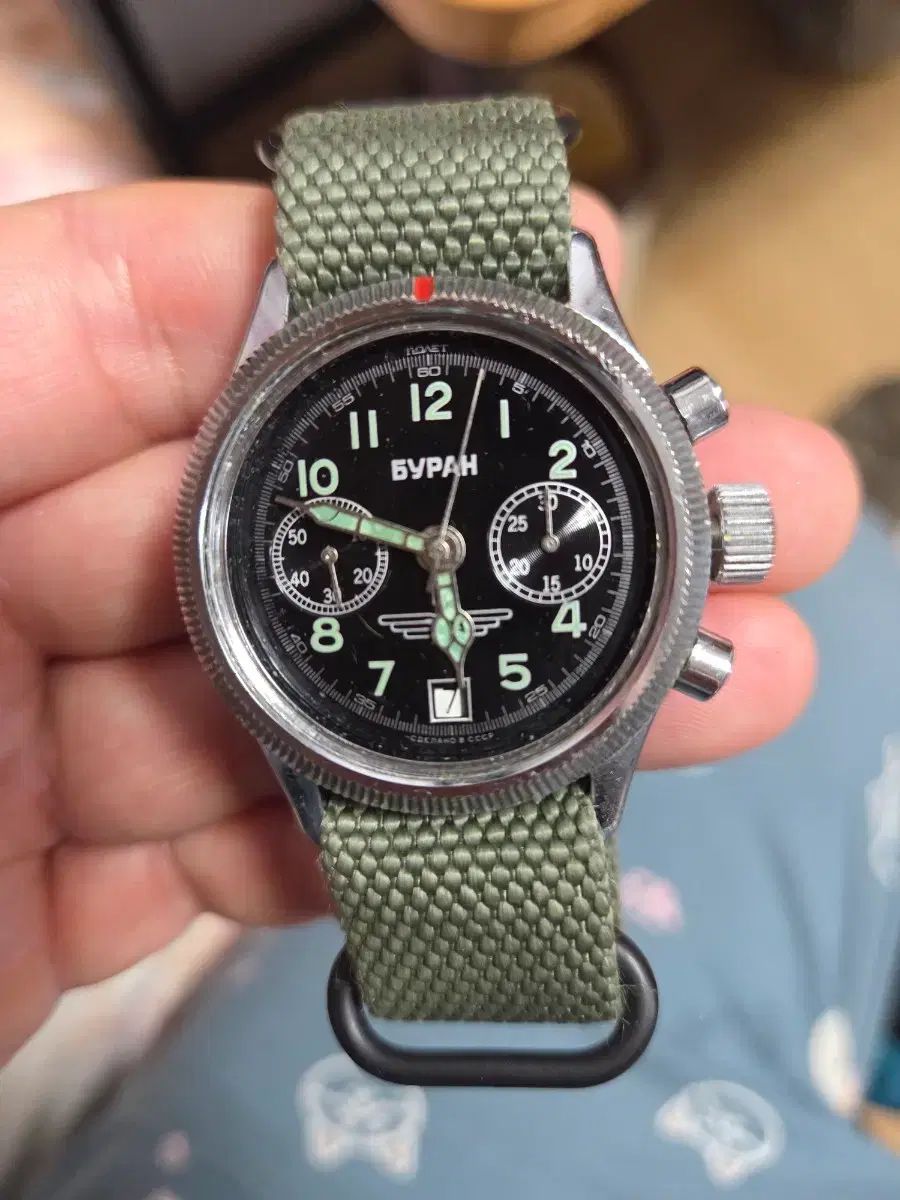 ブーラン Buran クロノグラフ ヴィンテージ リストウォッチ 手巻きムーブ