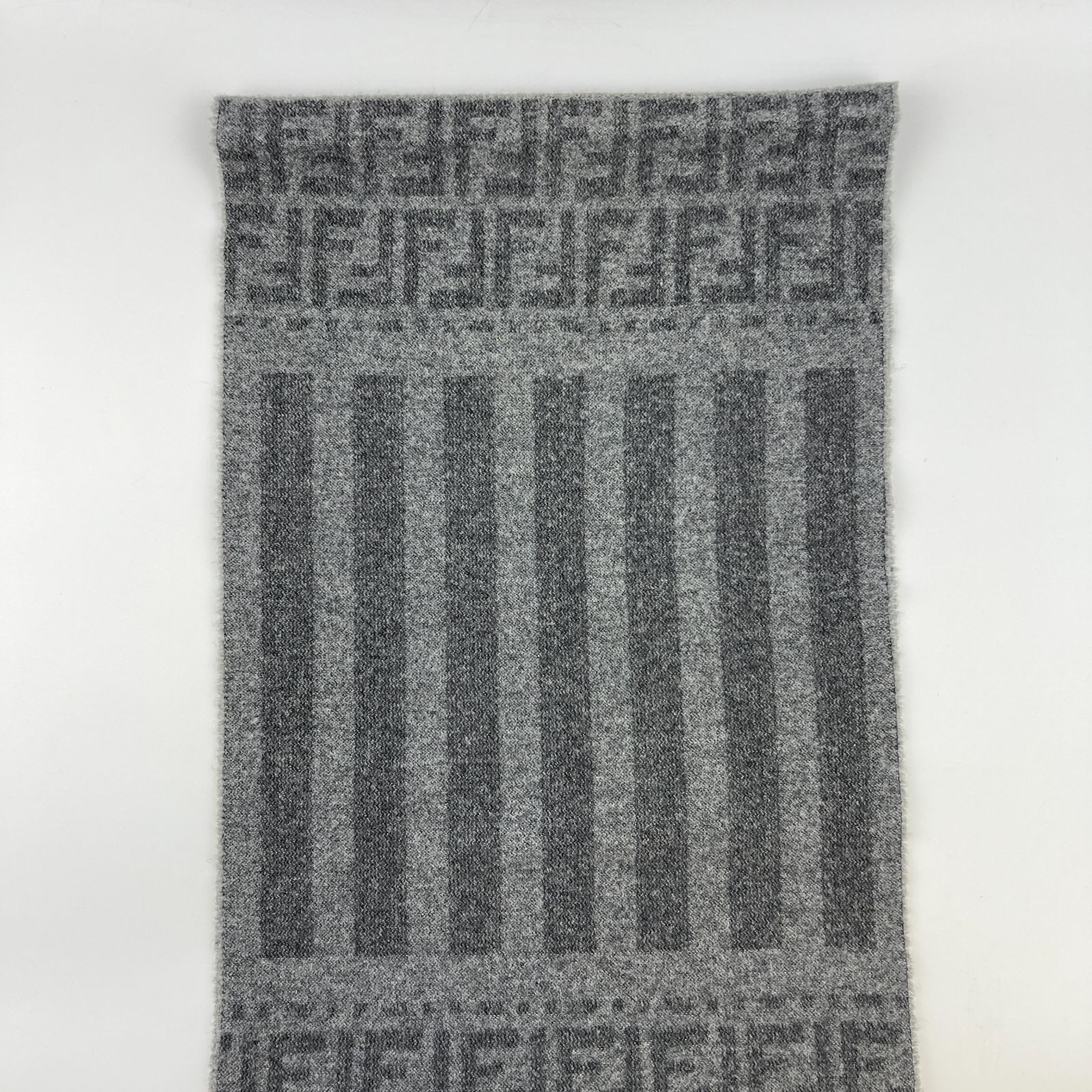 中古】FENDI フェンディ マフラー グレー ウール ヴィンテージ