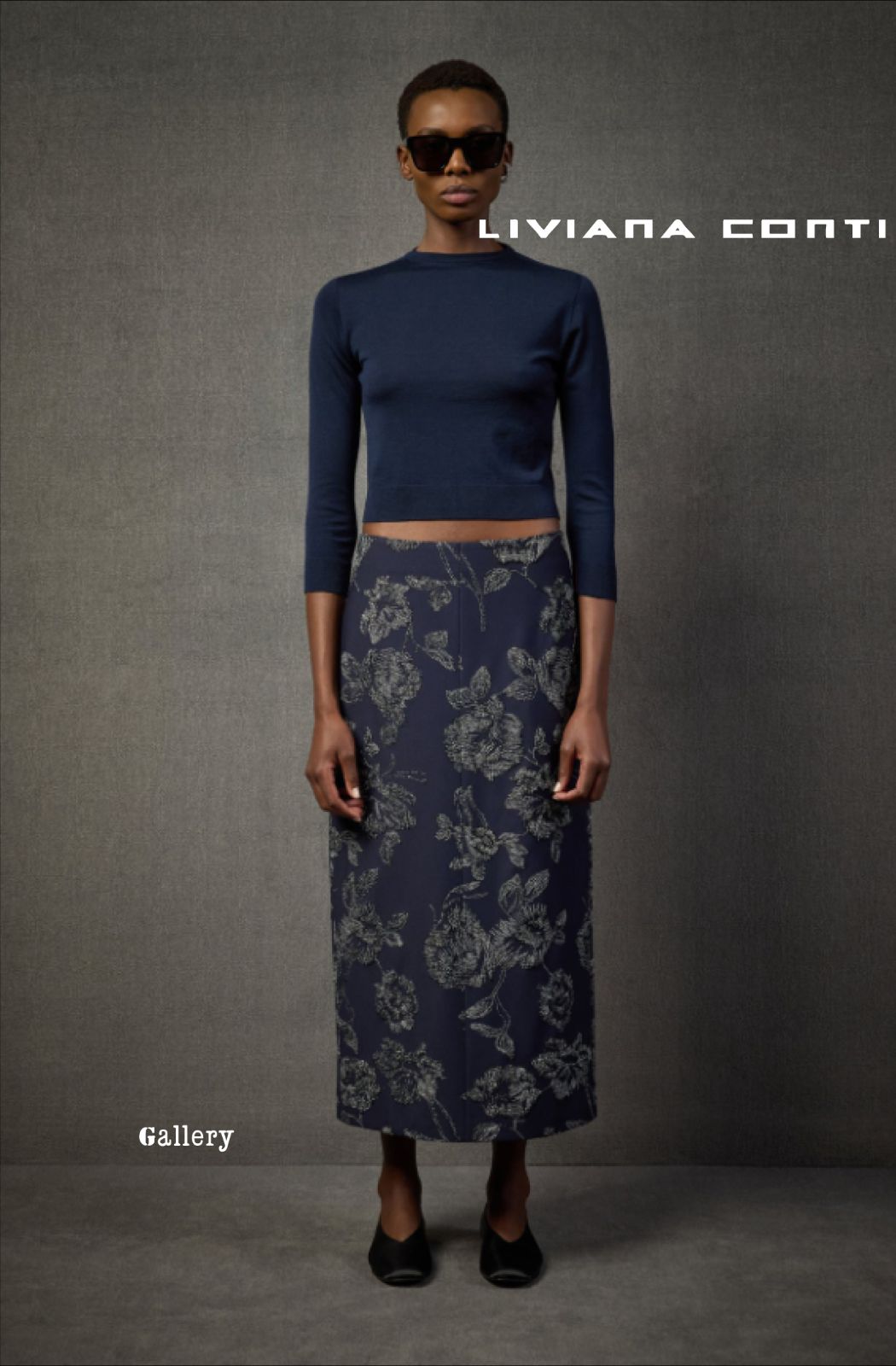 ♥ い LIVIANA CONTI リヴィアナコンティ エンブロイダリー タイトスカート スカート ロングスカート