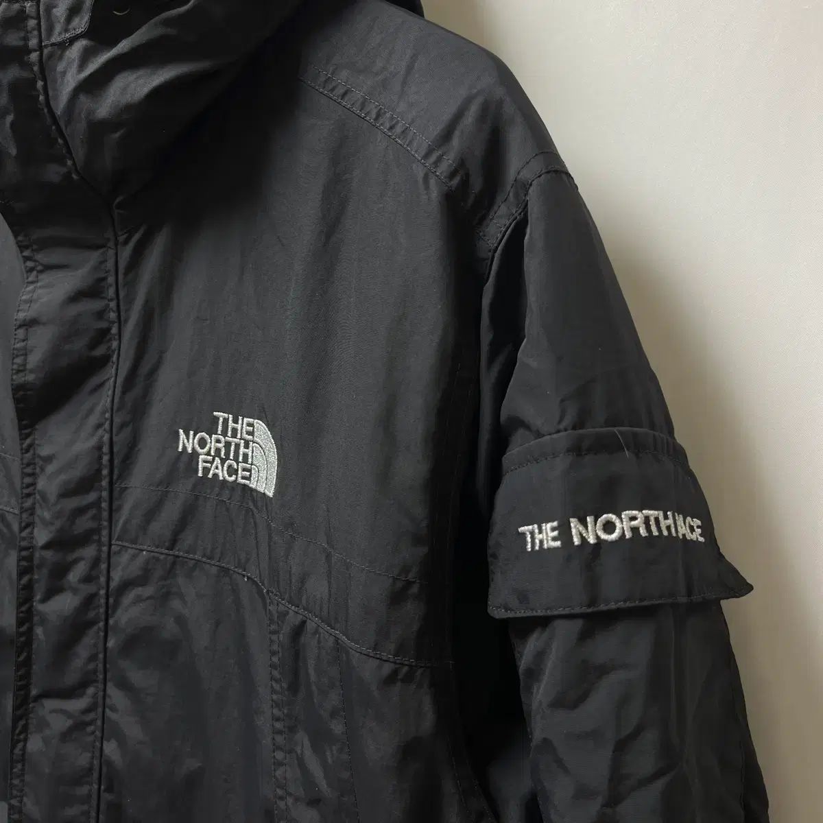  |M THE NORTH FACE ザノースフェイス 600 サイドポケット ロゴ ブラック ダウン ウィンドブレーカー 腕時計 炭用トング その他 アウター