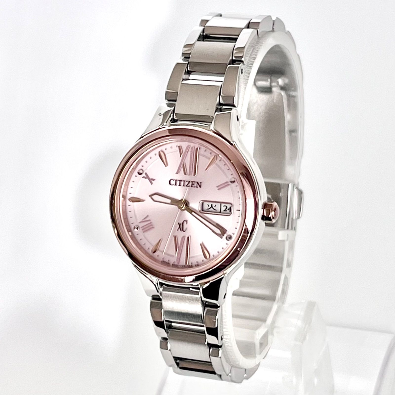 シチズン クロスシー レディース 腕時計 稼働 ソーラー 磨き済み CITIZEN ピンク文字盤
