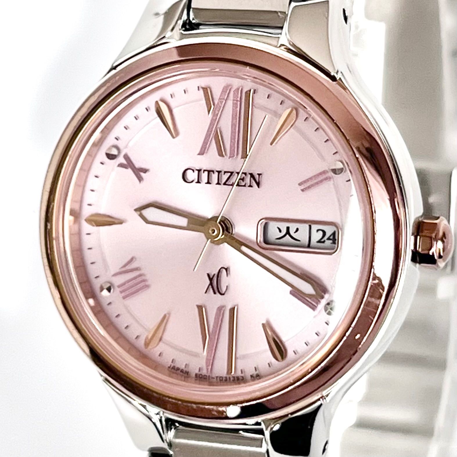 シチズン クロスシー レディース 腕時計 稼働 ソーラー 磨き済み CITIZEN ピンク文字盤