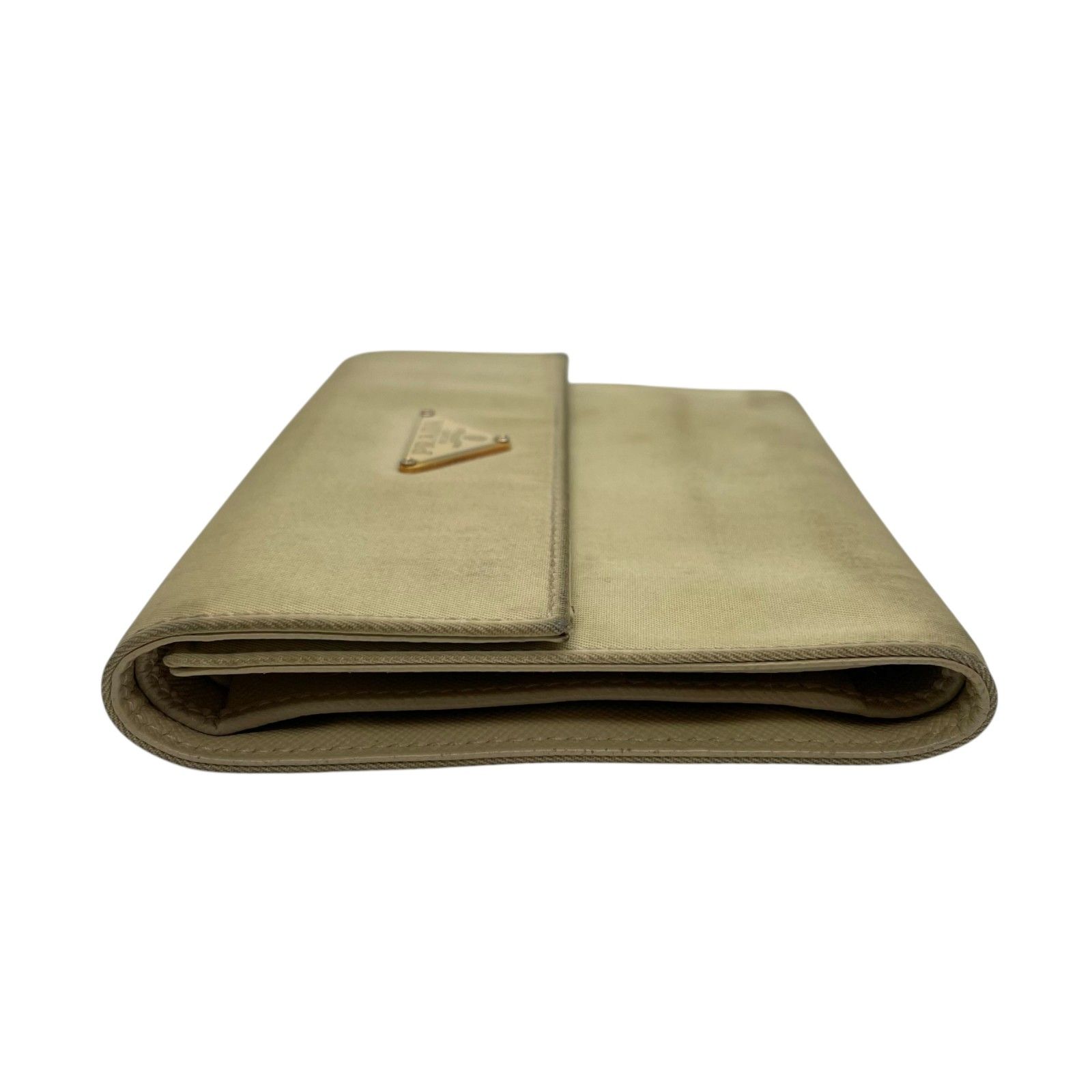 プラダ PRADA 三つ折り財布 コンパクトウォレット ベージュ ナイロン