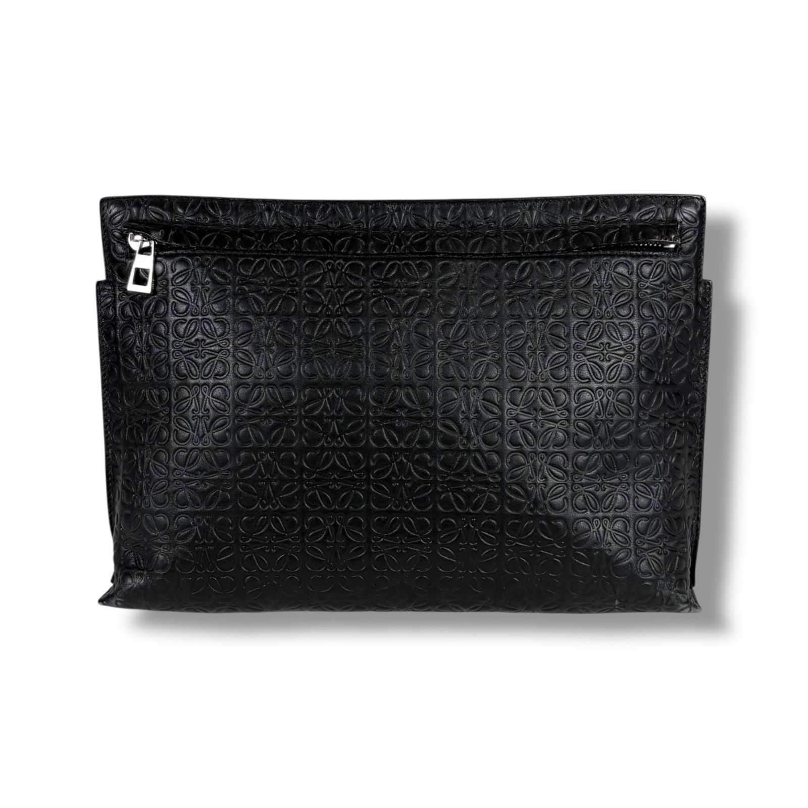 ロエベ LOEWE クラッチバッグ Tポーチ セカンドバッグ リピートアナグラム ブラック 黒 レザー