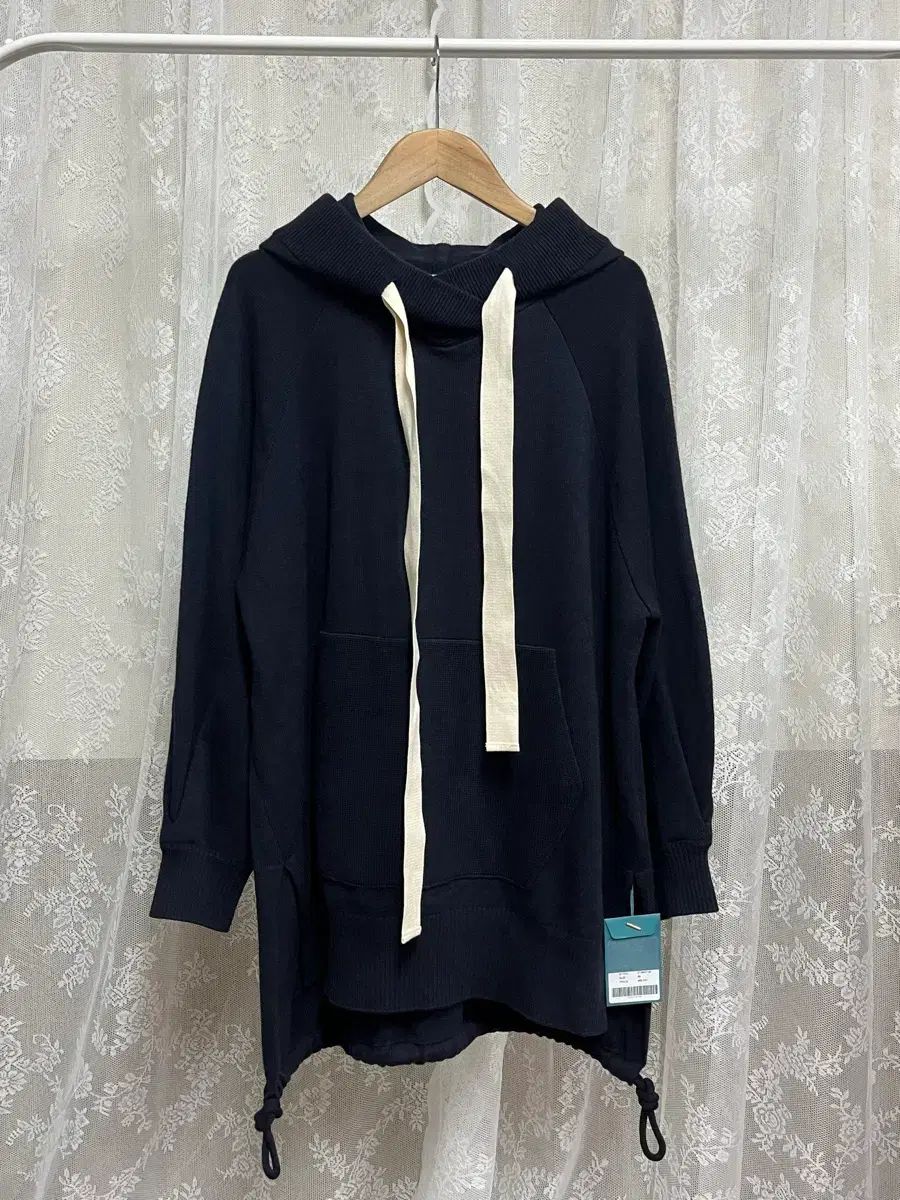 55 DOHO ルーズフィット ニット フード ネイビー