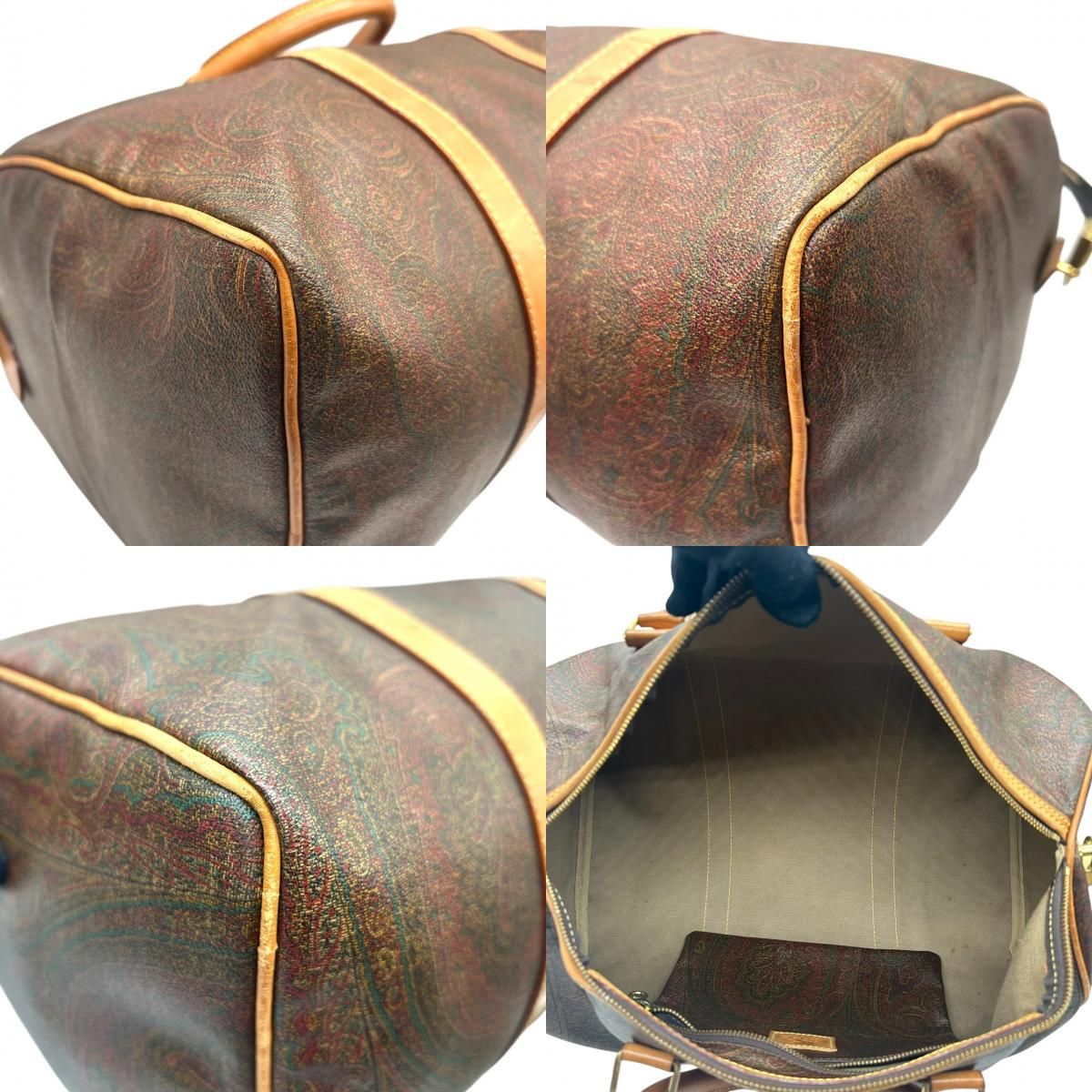 エトロ ETRO ボストンバッグ ハンドバッグ ペイズリー柄 PVC レザー 本