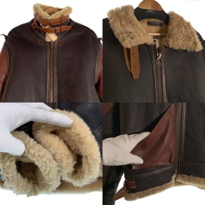 Orchard Motorcycle B-3型ムートンレザージャケット Orchard Motorcycle B-3型ムートンレザージャケット - ジャケット