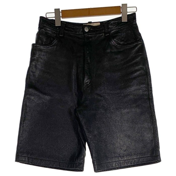 ジョンブル レザーショートパンツ ハーフ ブラック 牛革 Size w 74 cm