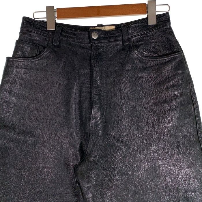 JOHNBULL ジョンブル レザーショートパンツ ハーフ ブラック 牛革 Size w74cm JOHNBULL ジョンブル レザーショートパンツ ハーフ ブラック 牛革 Size