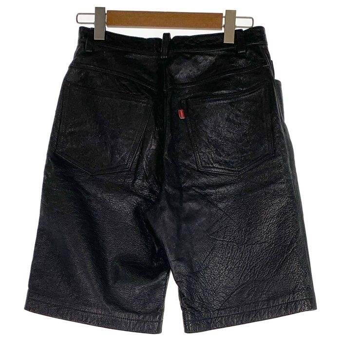 JOHNBULL ジョンブル レザーショートパンツ ハーフ ブラック 牛革 Size w74cm JOHNBULL ジョンブル レザーショートパンツ ハーフ ブラック 牛革 Size