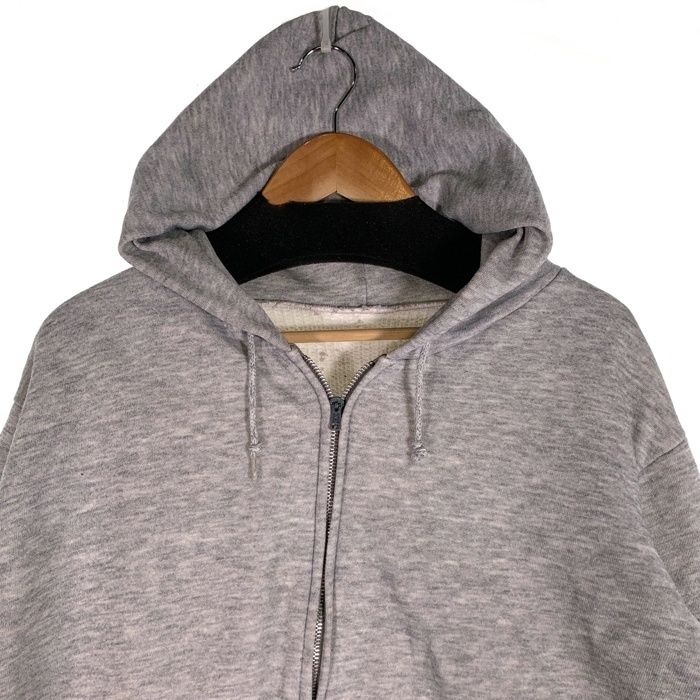 70-80's ブランド不明 ダブルフェイス ジップアップパーカー グレー 内