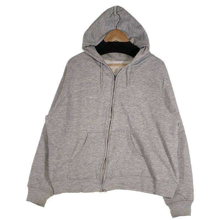 70-80's ブランド不明 ダブルフェイス ジップアップパーカー グレー 内