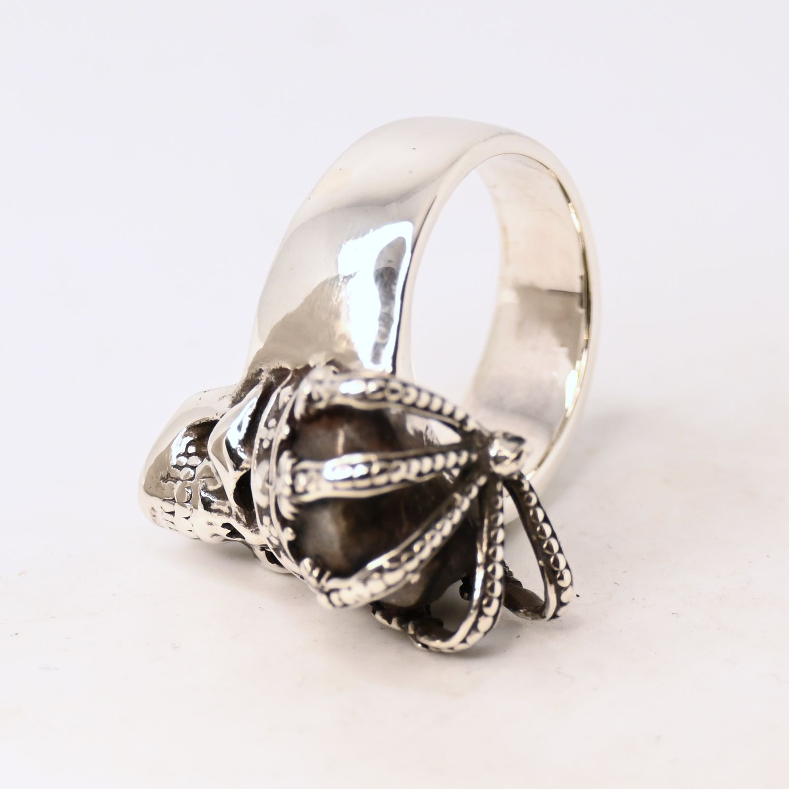 研磨済】 JUSTIN DAVIS ESSENTIAL SKULL リング ルビー 20号 SRJ155