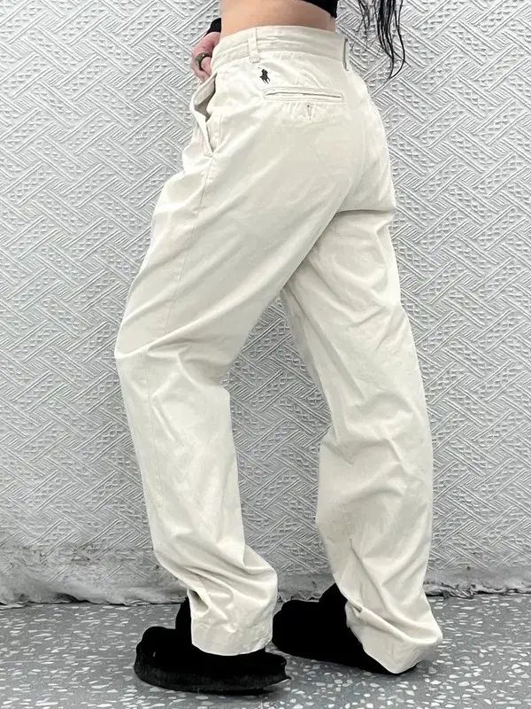 ポロラルフローレン ヴィンテージ カジュアル クリームホワイト チノパンツ 32インチ C 08074