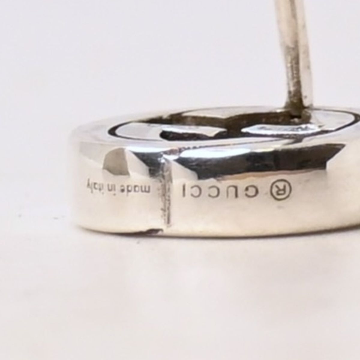 研磨済】GUCCI グッチ インターロッキングG ピアス 片耳用 Ag925