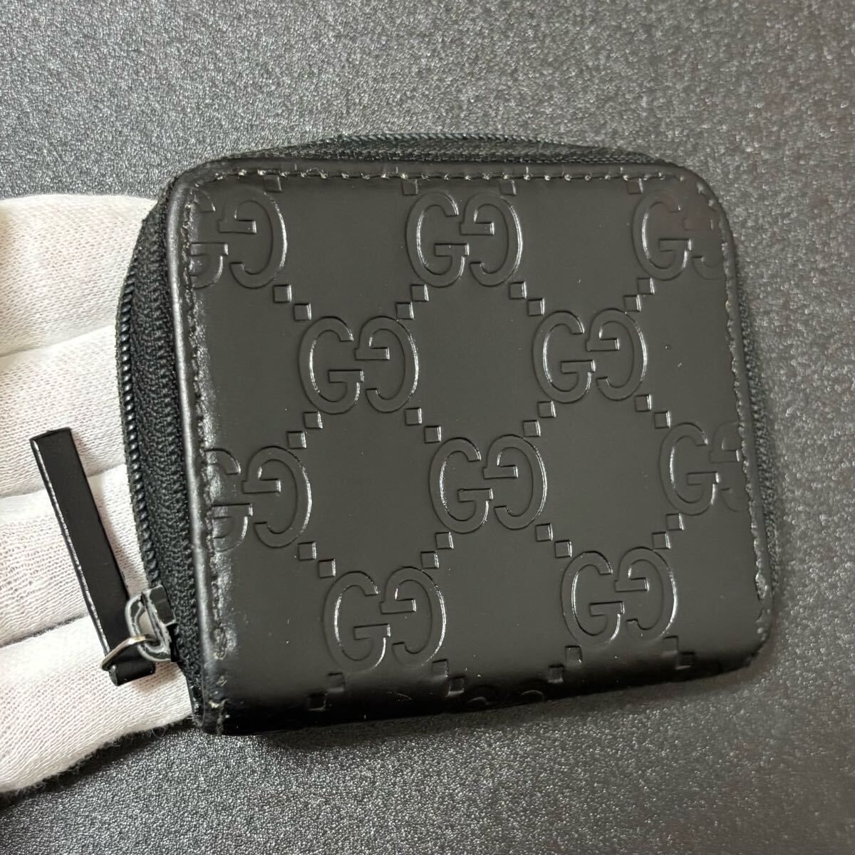 o83　GUCCI　グッチ　ケース　ブラック　グッチシマ　レザー o83 GUCCI グッチ ケース ブラック グッチシマ レザー グッチシマ