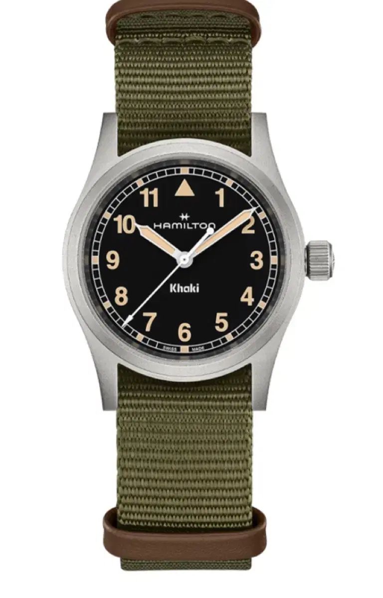 ハミルトン カーキ フィールド クオーツ 33 mm ナトーストラップ ブラック