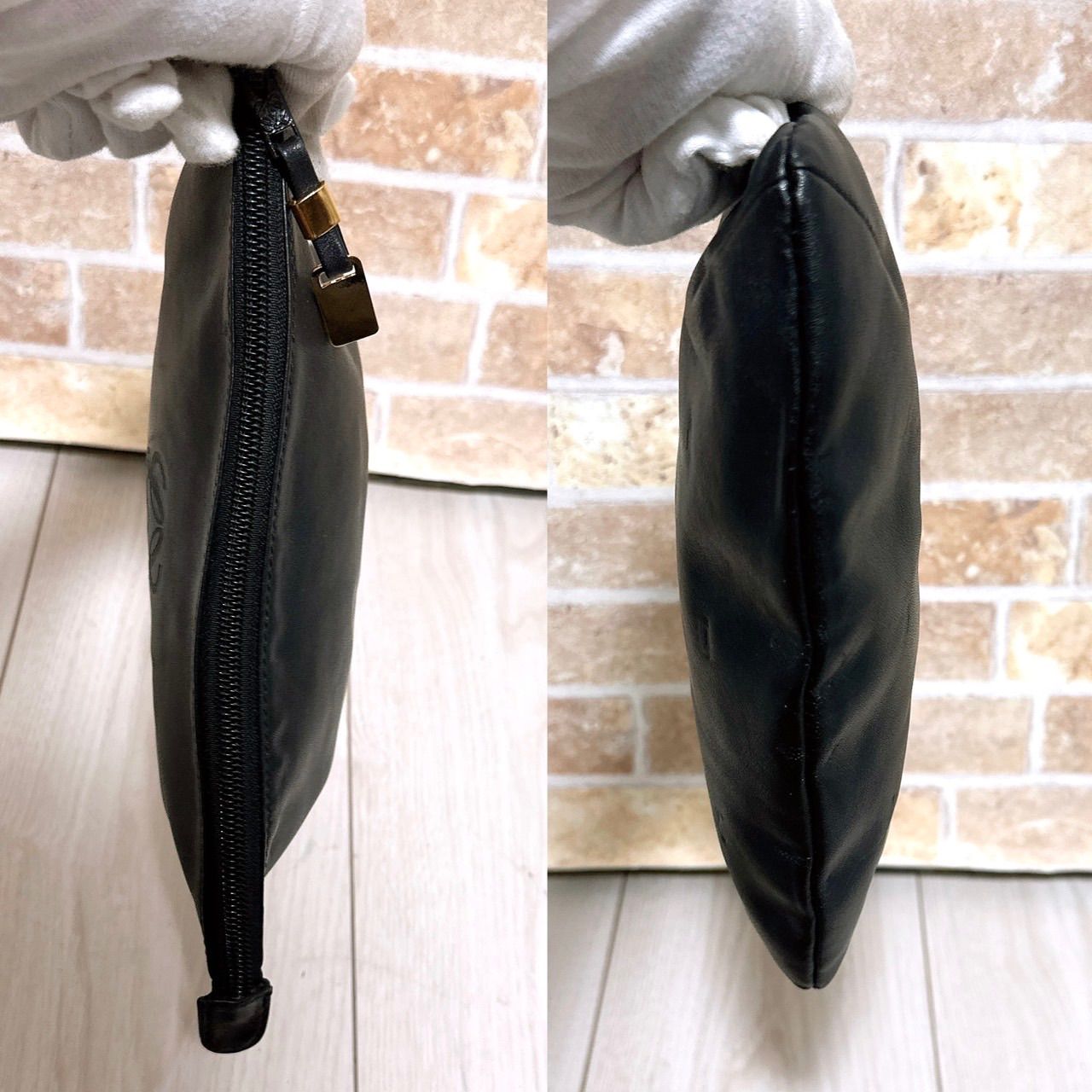 美品✨ LOEWE ロエベ アクセサリーポーチ アナグラム ブラック レザー 美品) LOEWE(ロエベ)ポーチ レザー アナグラム - メルカリ