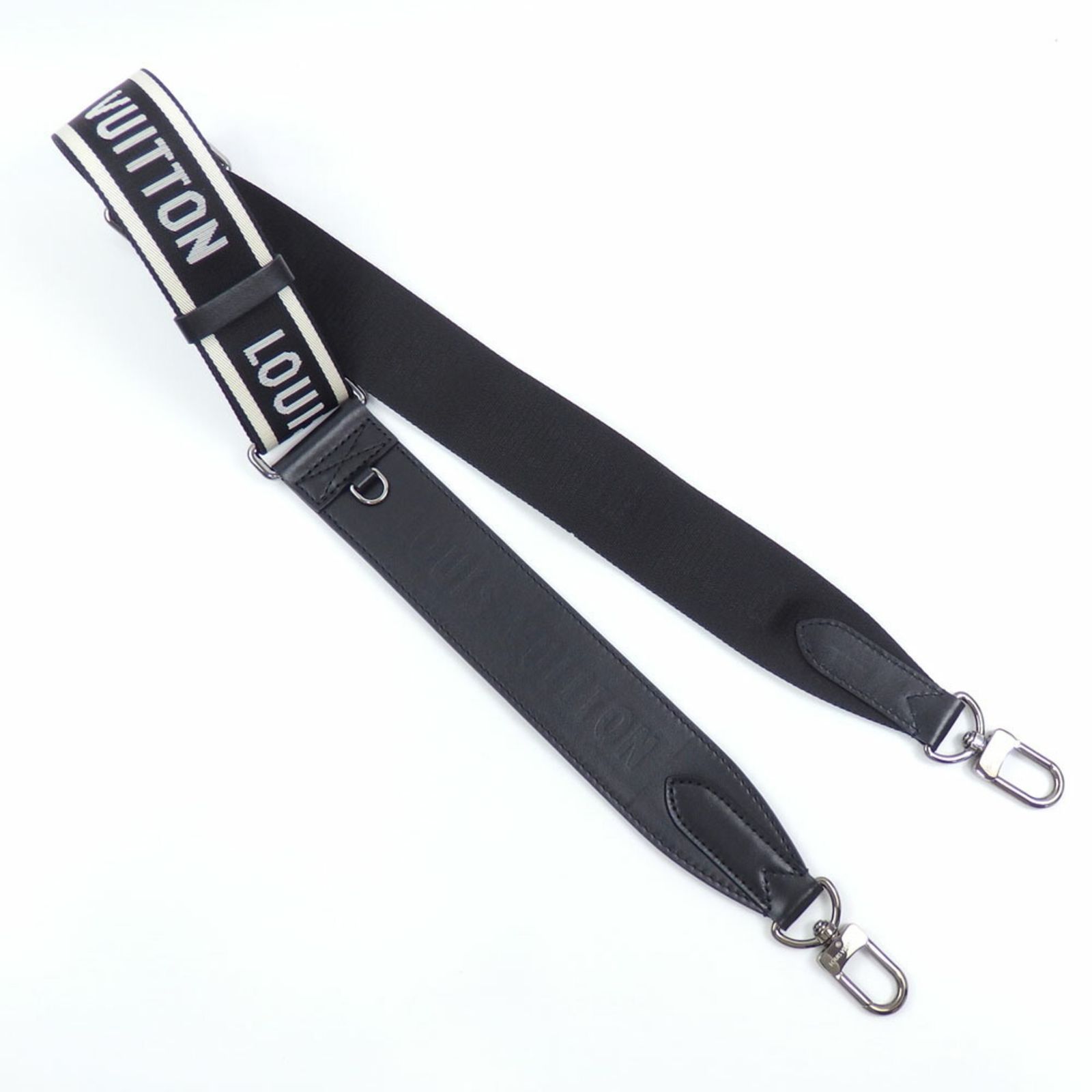 ルイ ヴィトン Louis Vuitton ショルダーストラップ J 02496 ナイロン ブラック ホワイト 黒 白 レディース メンズ