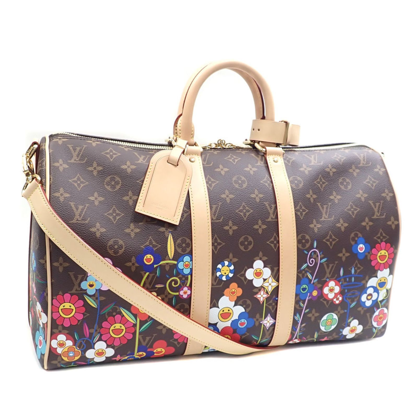中古 ルイ・ヴィトン × 村上隆 ボストンバッグ モノグラム LV×TM キーポル・バンドリエール 45 レディース M13869 日本限定 20周年 2025AW スーパーフラット・ガーデン 2WAY ハンド ショルダー 肩掛 ルイ・ヴィトン(Louis Vuitton) ルイ・ヴィトン × 村上隆 ボストン