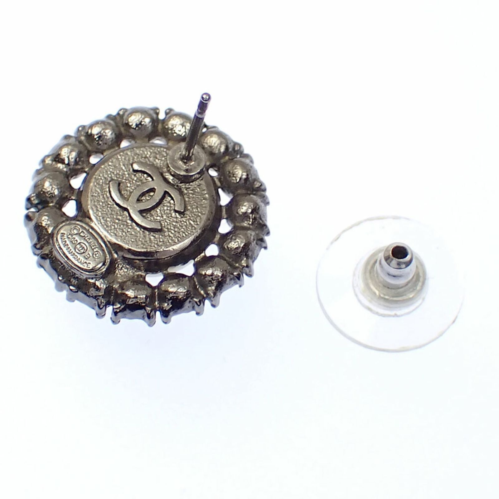 シャネル　ココマーク 08A ココ ラインストーン ピン ピアス　片耳のみ シャネルココマーク 08A ココ ラインストーン ピン ピアス片耳のみ