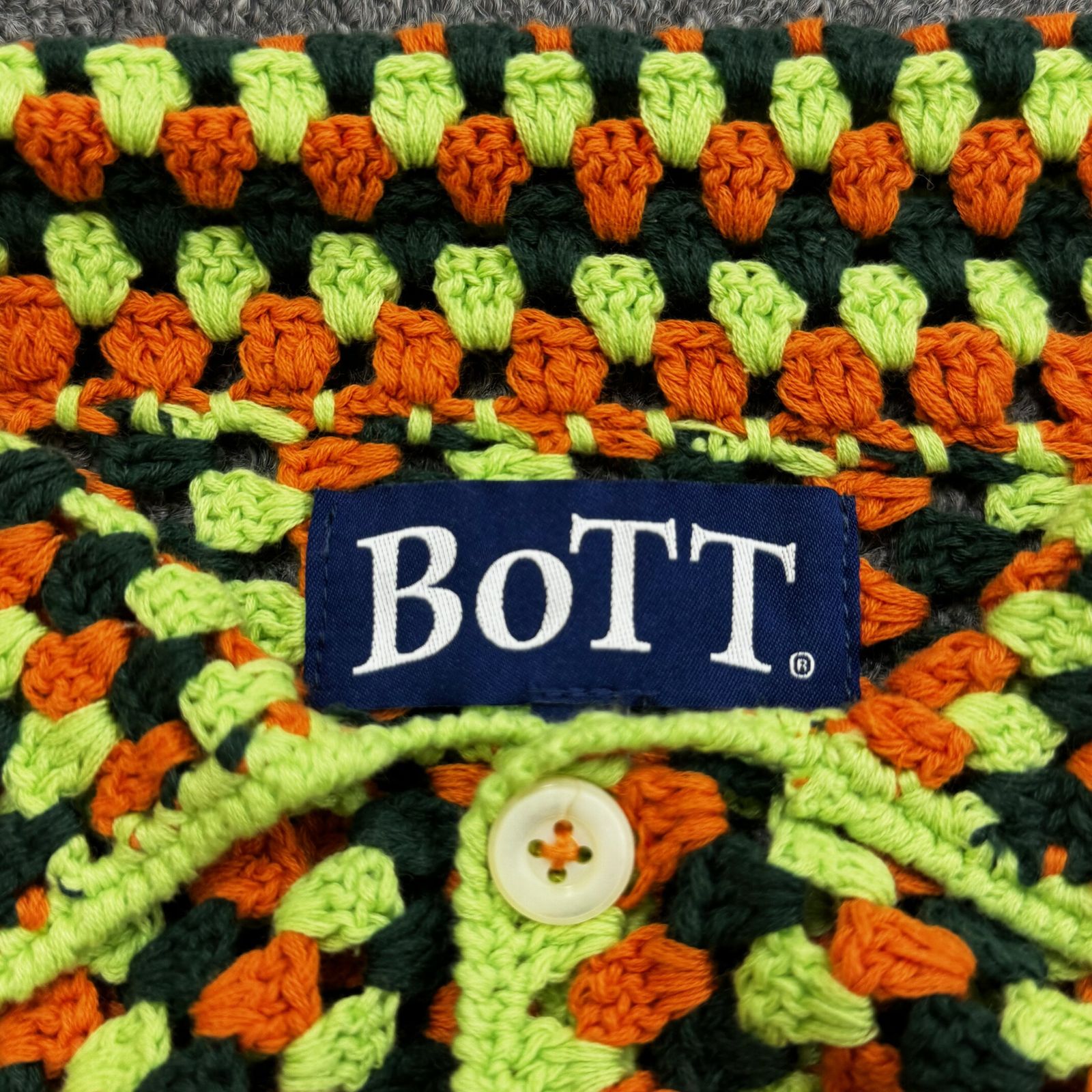 参考上代33000円 未使用 BoTT 24SS Cotton Crochet Knit Shirts 