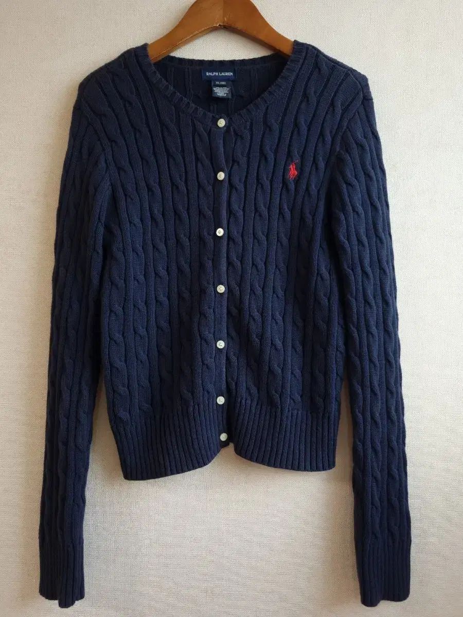 ポロ ラルフローレン ネイビー ケーブル編み カーディガン