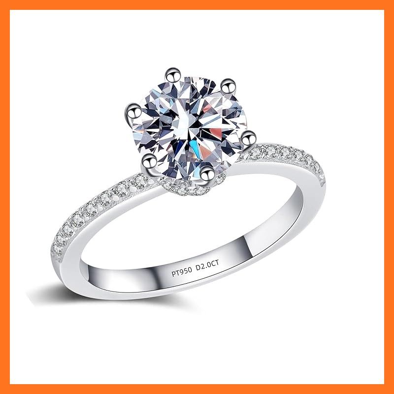 sjmygudgo 純銀指輪 5層白金メッキ 婚約指輪 円形 素晴らしい 8 mm 2 CT 模擬ダイヤモンド 女性の結婚指輪 愛の声明 バレンタイン デー贈り物 ボックス ジュエリーポーチ 11