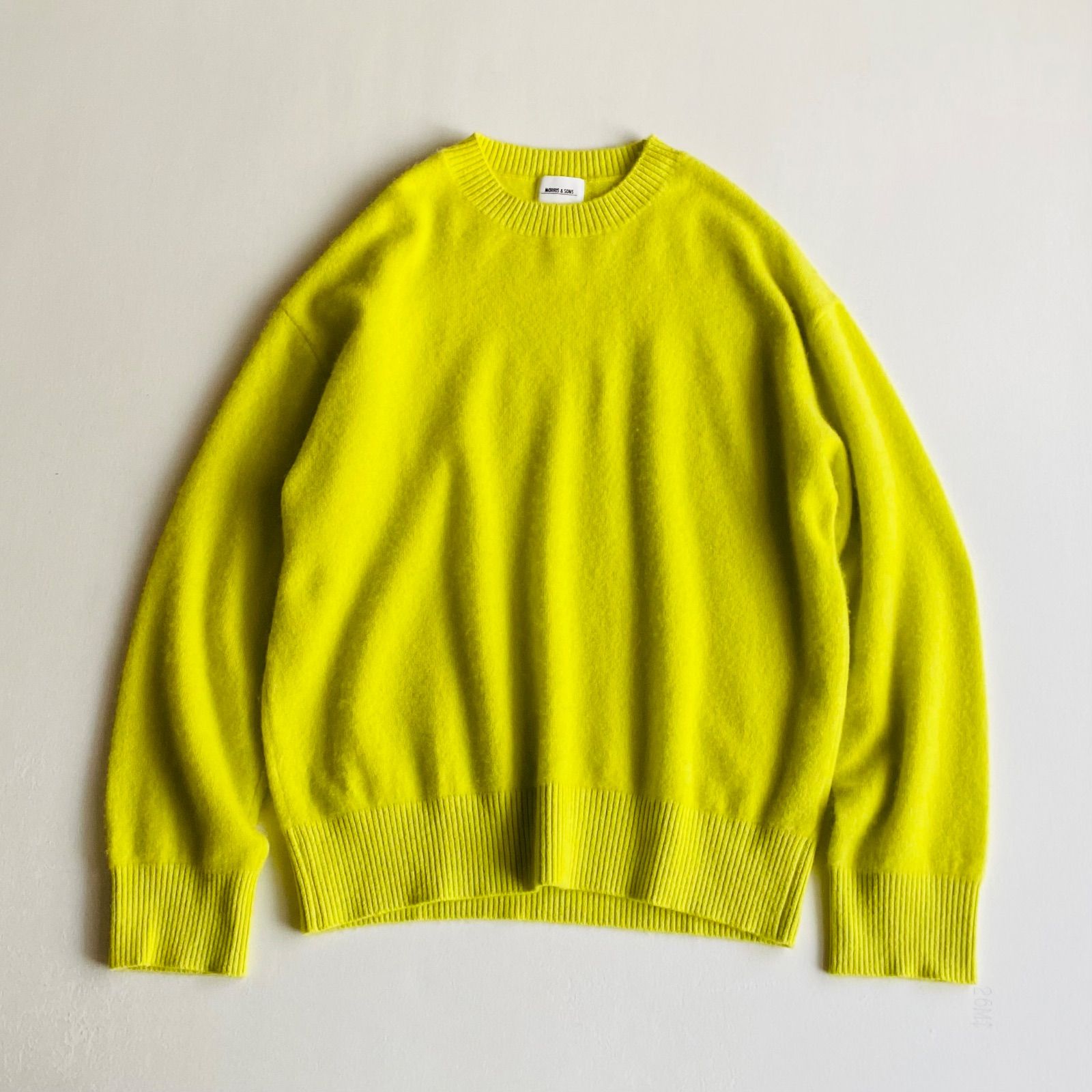 MORRIS & SONS カシミヤ100% ニットレモンイエロー サイズ1 MORRIS & SONS 日本製 カシミヤ100% クルー ニット レモンイエロー