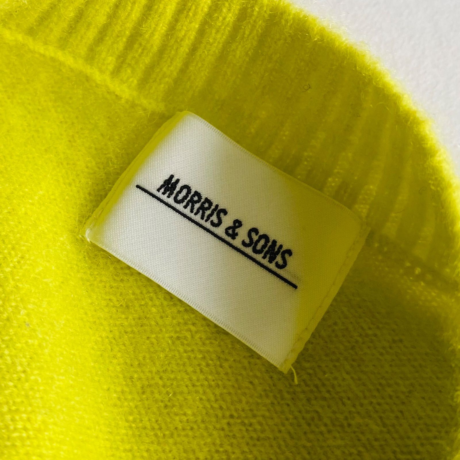 MORRIS & SONS 日本製 カシミヤ100% クルー ニット レモンイエロー
