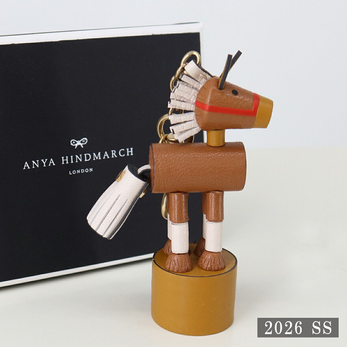 ANYA アニヤハインドマーチ Charm Horse in Shiny Capra ホース バッグチャーム キーホルダー